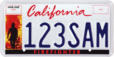California Firefighter license plate