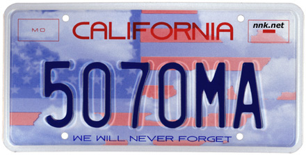 California Memorial license plate