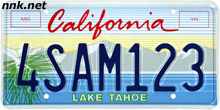 Lake Tahoe license plate