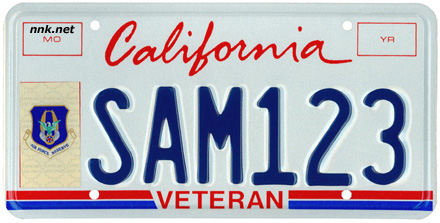 California Veteran License Plate