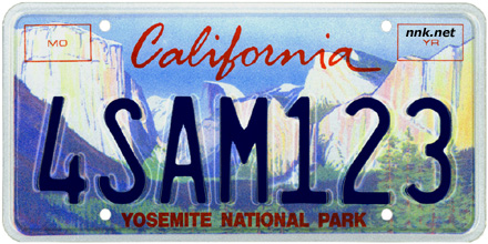 Yosemite license plate