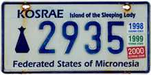 Kosrae passenger plate #2935